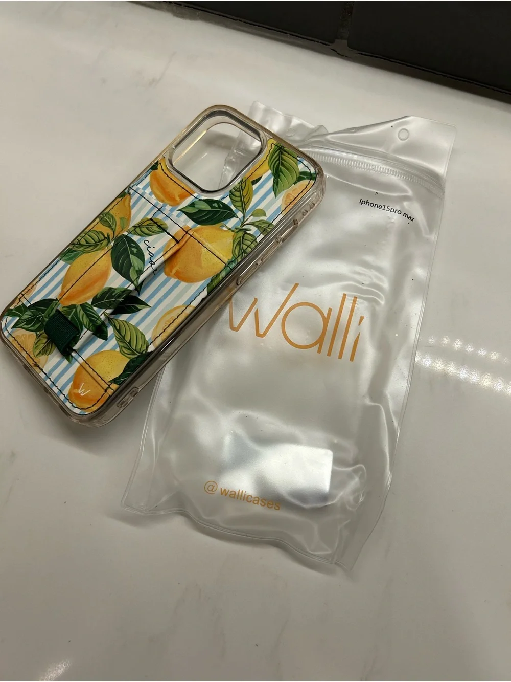 Walli Lemon Pattern Clear iPhone 15 pro-max Case